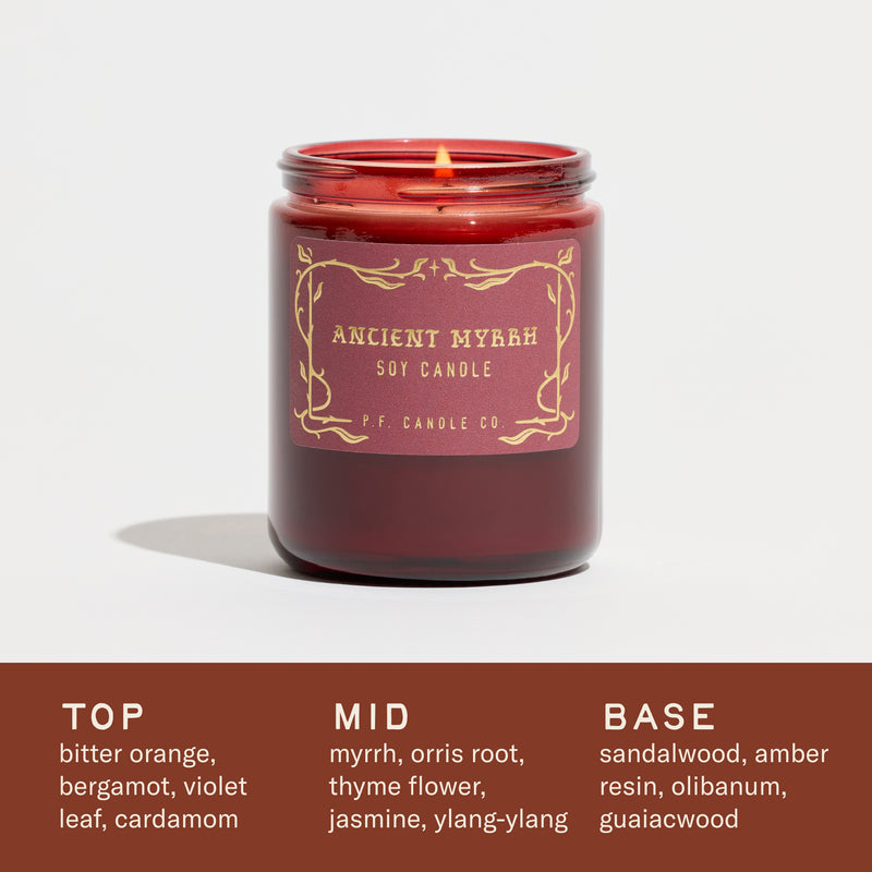 ancient myrrh candle scent graphic
