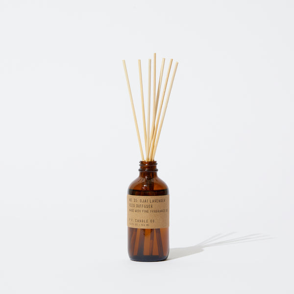 P.F. Candle Co. Wholesale - Ojai Lavender - 3.5 fl oz Classic Reed Diffuser - Product - Low-maintenance scent throw, all day long. Just set it and forget it - no matches or flame necessary! Flip the reeds every so often to refresh the scent. 