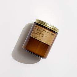 P.F. Candle Co. Wholesale Neroli & Eucalyptus Standard Candle - Product - Our 7.2 oz Standard Candles are hand-poured into apothecary inspired amber jars with our signature kraft label and a brass lid. This is our most popular size and is meant for dressers, countertops, nightstands – basically everywhere.