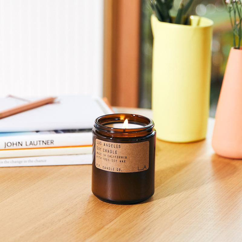 P.F. Candle Co. Wholesale - Los Angeles - Classic 7.2 oz Standard Soy Wax Candle - Lifestyle - Inspired by overgrown bougainvillea, canyon hiking, epic sunsets, city lights with scent notes of redwood, lime, jasmine, and yarrow\